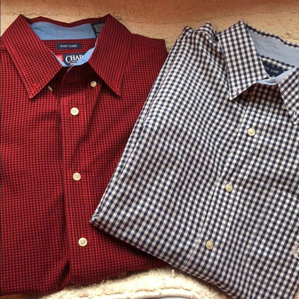 Two plaid CHAPS men’s shirts